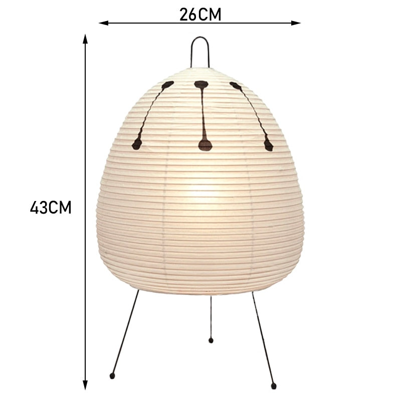 Noguchi Rice Paper Floor Lamp Japanese Paper Lantern Dimming Table Lamp Eye-Protection Bedside Lamp for Bedroom/Home Decoration