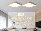  Tuya Smart LED Ceiling Lamp Wood Grain App Voice Control Alexa/Google Remote Control Square Ceiling Lights Living Room