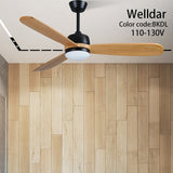 52 Inch Led Ceiling Fan Light Roof Home Fans Modern Indoor Decorate Wooden Blade Dc Ceiling Fan With Remote Control Ventilador