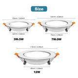 LED Downlight 3W 5W 7W 9W 12W Recessed Round LED Ceiling Lamp AC 220V 230V 240V Spot light Indoor Lighting Warm White Cold White