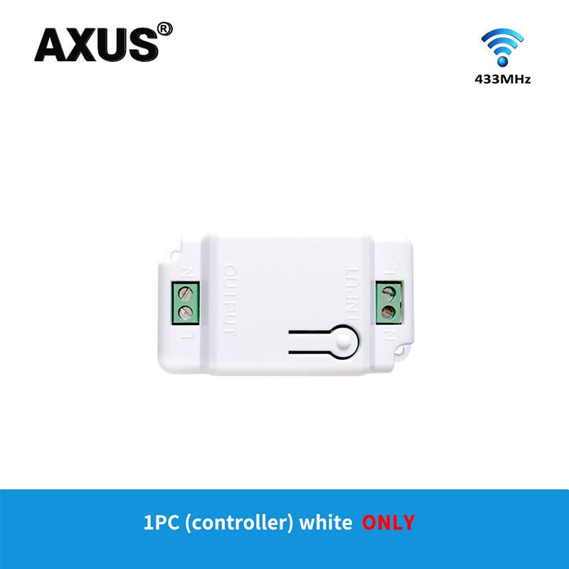 AXUS RF 433Mhz Switch Wireless Wall Switch 86 Wall Panel Transmitter Safety Switch AC 110V 220V Relay Interruptor for Light Lamp