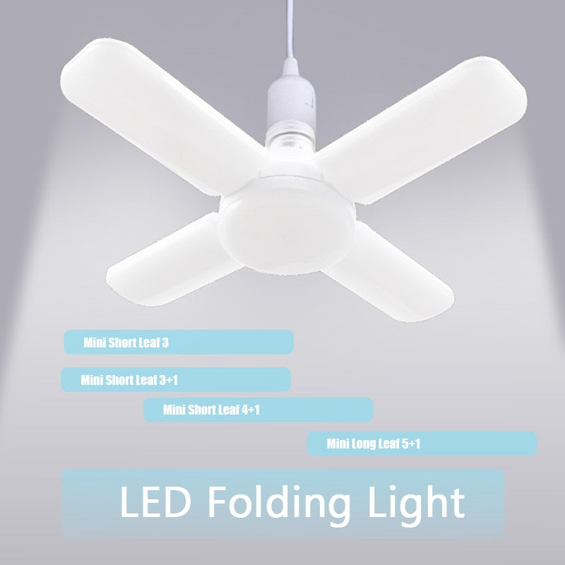 E27 LED Bulb Fan Blade Timing Lamp AC85-265V 28W Foldable Led Light Bulb Lampada For Home Ceiling Light With Remote Controller