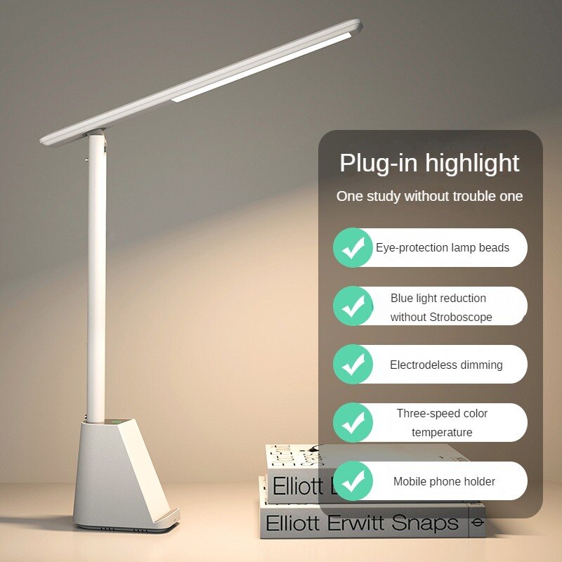 15W Wireless Quick-Charging Desk Light  Eye-Protecting LED Folding Plug-in Intelligent Desk Lamp For Work And Study Table Lamps