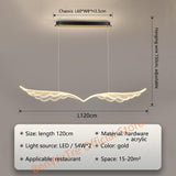 Dining Room Island LED Chandeliers Modern Novelty Restaurant Office Long Wing Pendant Lamp Bar Coffee Acrylic Art Hanging Lights