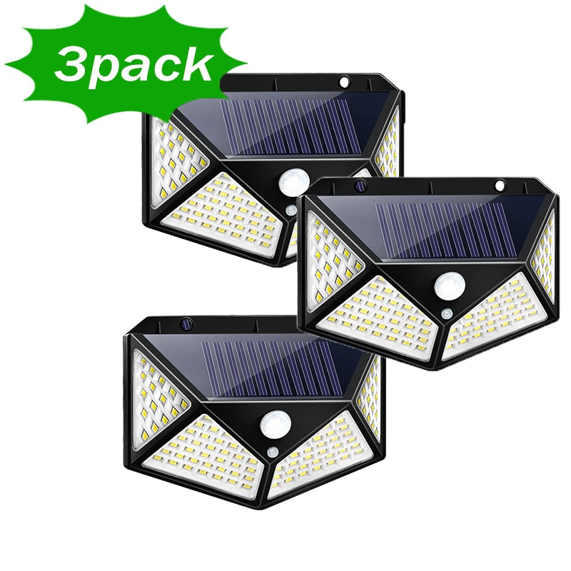 Solar powered, motion sensors lights, 100 LED beads, 1000 LUMENS