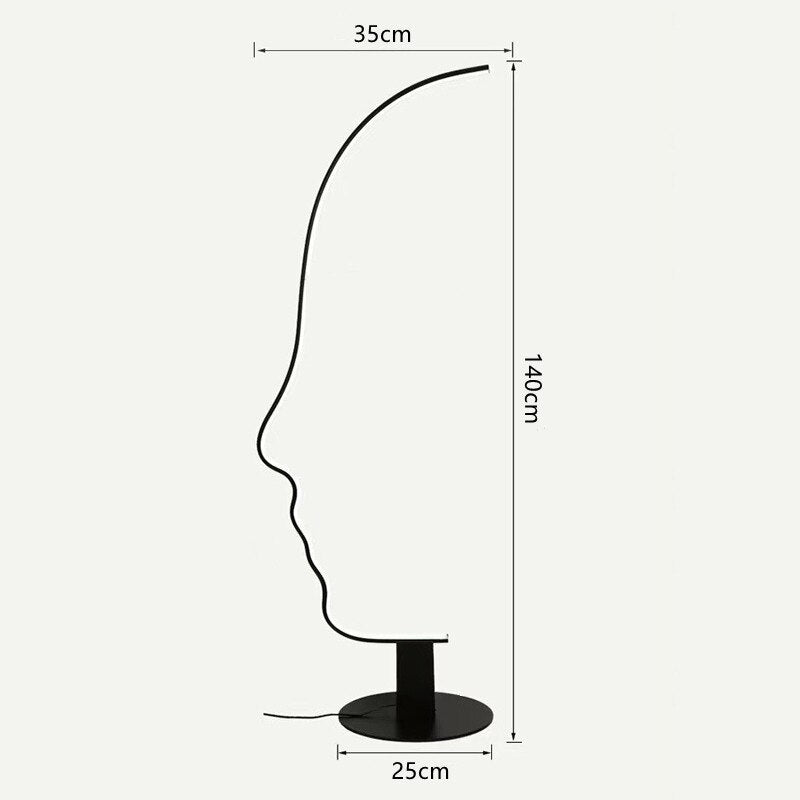 New Modern Fashion Creative Design Human Face Decor Led Floor Lamp Home Bedroom Living Room Indoor Lighting Bedside Lamp Light