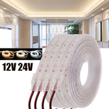LED Strip Waterproof 12V 24V DC IP67 Natural White 4000K /Warm White 120LEDs/m 2835  Flexible Tape LED Light Lamp