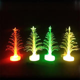 1Pc Cute Mini LED Christmas Tree Lamp Night Light Colorful LED Fiber Optic Nightlight Kid Xmas Decoration Gift Luminous Light