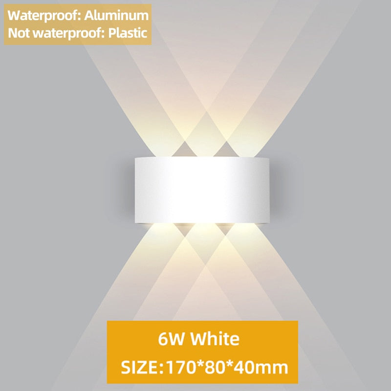 Up and Down LED Wall Lamp Waterproof IP65 Aluminum Interior Wall Light For Bedroom Living Room Corridor Indoor Outdoor Lighting