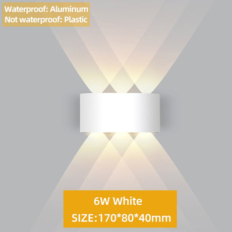 Up and Down LED Wall Lamp Waterproof IP65 Aluminum Interior Wall Light For Bedroom Living Room Corridor Indoor Outdoor Lighting