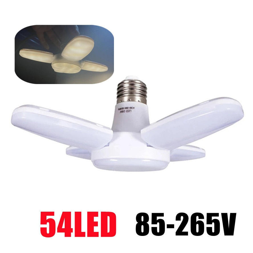 E27 LED AC85-265V Bulb Fan Blade Timing Lamp 28W Foldable Led Light Bulb Night Lights For Home Ceiling Light Lighting