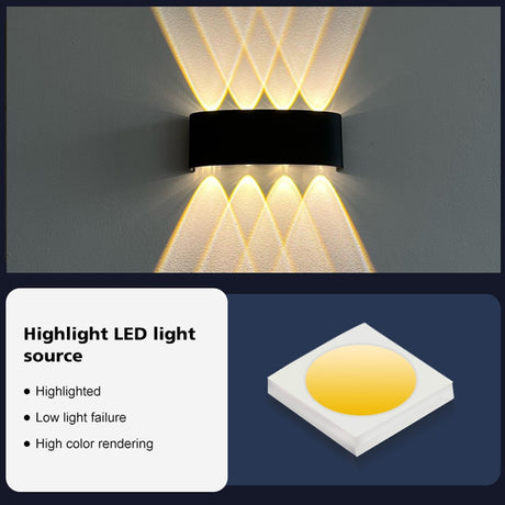 Up and Down LED Wall Lamp Waterproof IP65 Aluminum Interior Wall Light For Bedroom Living Room Corridor Indoor Outdoor Lighting