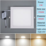  Embedded LED Panel Light Concealed Ceiling Light 3W6W12W15W18W Household Downlight Flat Light Commercial Ceiling Light