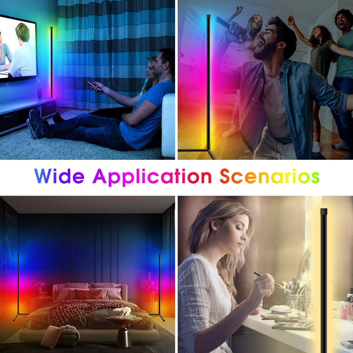 Leclstar Modern LED Floor Lamps RGB Lamp Indoor Lighting Atmospheric Bluetooth Remote Control Stand Light Home Living Room Decor