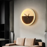 Modern LED Clock Wall Lamps For Bedside Corridor Aisle Hotel Living Room Foyer Kitchen Porch Lights Luminaria Indoor Lighting