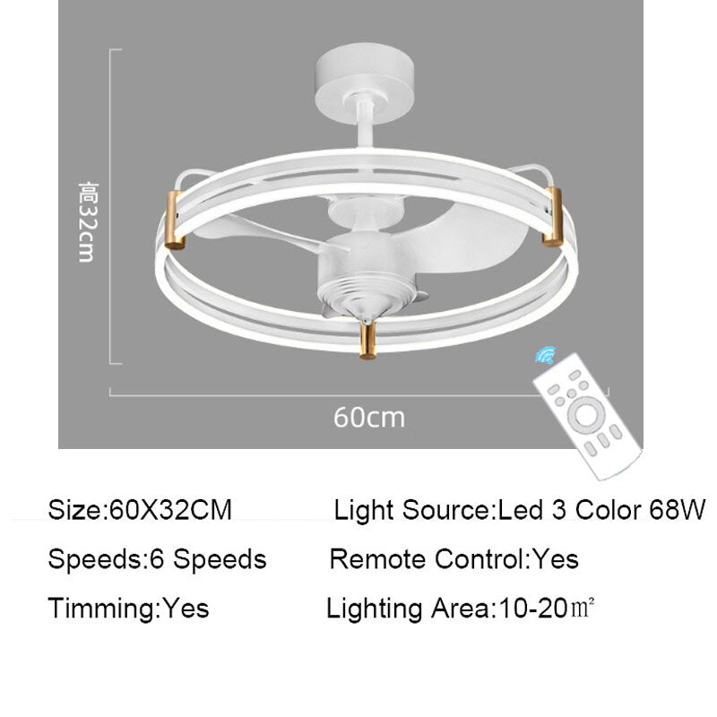 Low Floor Ceiling Fan Lights Remote Control Led 3 Color 3000K / 4500K / 6000K DC Motor Reversible Fan Lamp Fixtures 110V 220V