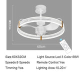Low Floor Ceiling Fan Lights Remote Control Led 3 Color 3000K / 4500K / 6000K DC Motor Reversible Fan Lamp Fixtures 110V 220V