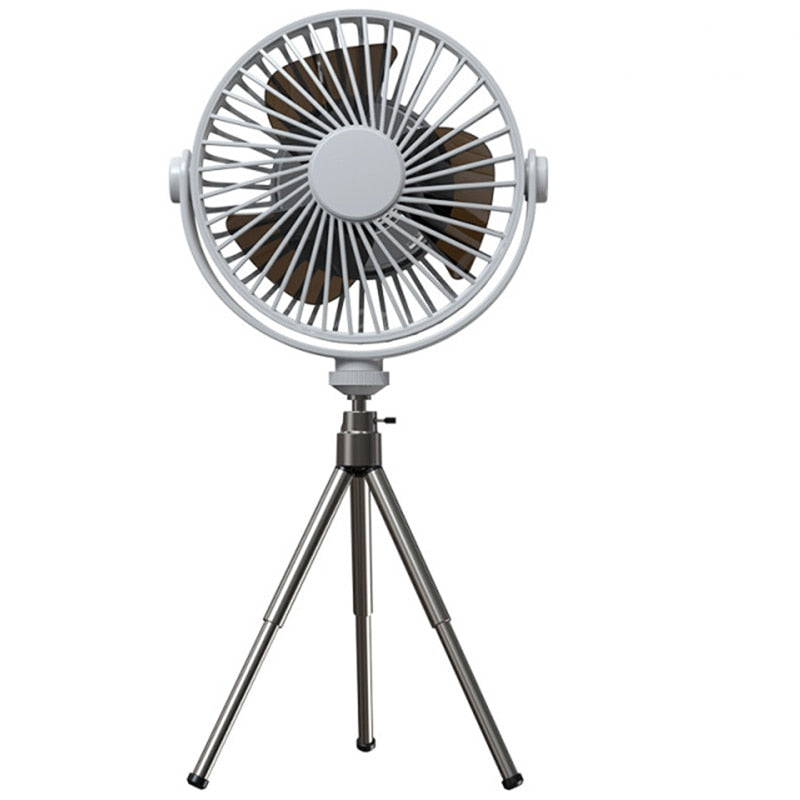 USB Tripod Floor Camping Fan With Power Bank LED Light Rechargeable Desktop Portable Circulator Wireless Ceiling Electric Fan