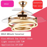 Modern 2023 Ceiling Fan Remote Control With Lights Silent Rechargeable Fan Ventilator Fans Lamp for Dining Room Living Room