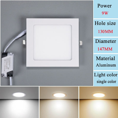  Embedded LED Panel Light Concealed Ceiling Light 3W6W12W15W18W Household Downlight Flat Light Commercial Ceiling Light