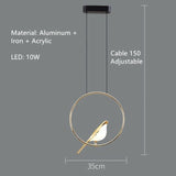 Nordic Magpie Bird LED Wall Lamp Parlor Bar Bedside Hanging Light Fixture Novelty Rotatable Wall Bedroom Foyer Sconce