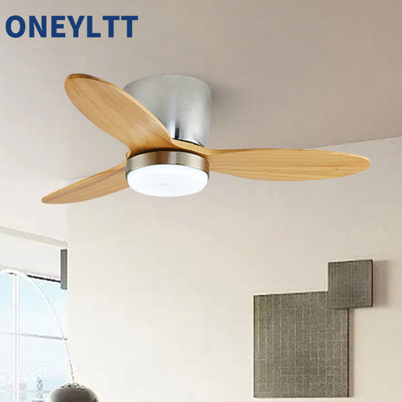 35Inch Design Fan Modern Floor Wood Dc Ceiling Fan Lamp With Remote Control Indoor Solid Wood LED light Fans For Home Ventilador