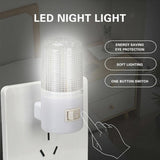 1W 6 LED 110V With US Plug Energy Saving Household Night Lamp Warm Light Wall Mounting Bedroom Soft Night Light Lamp