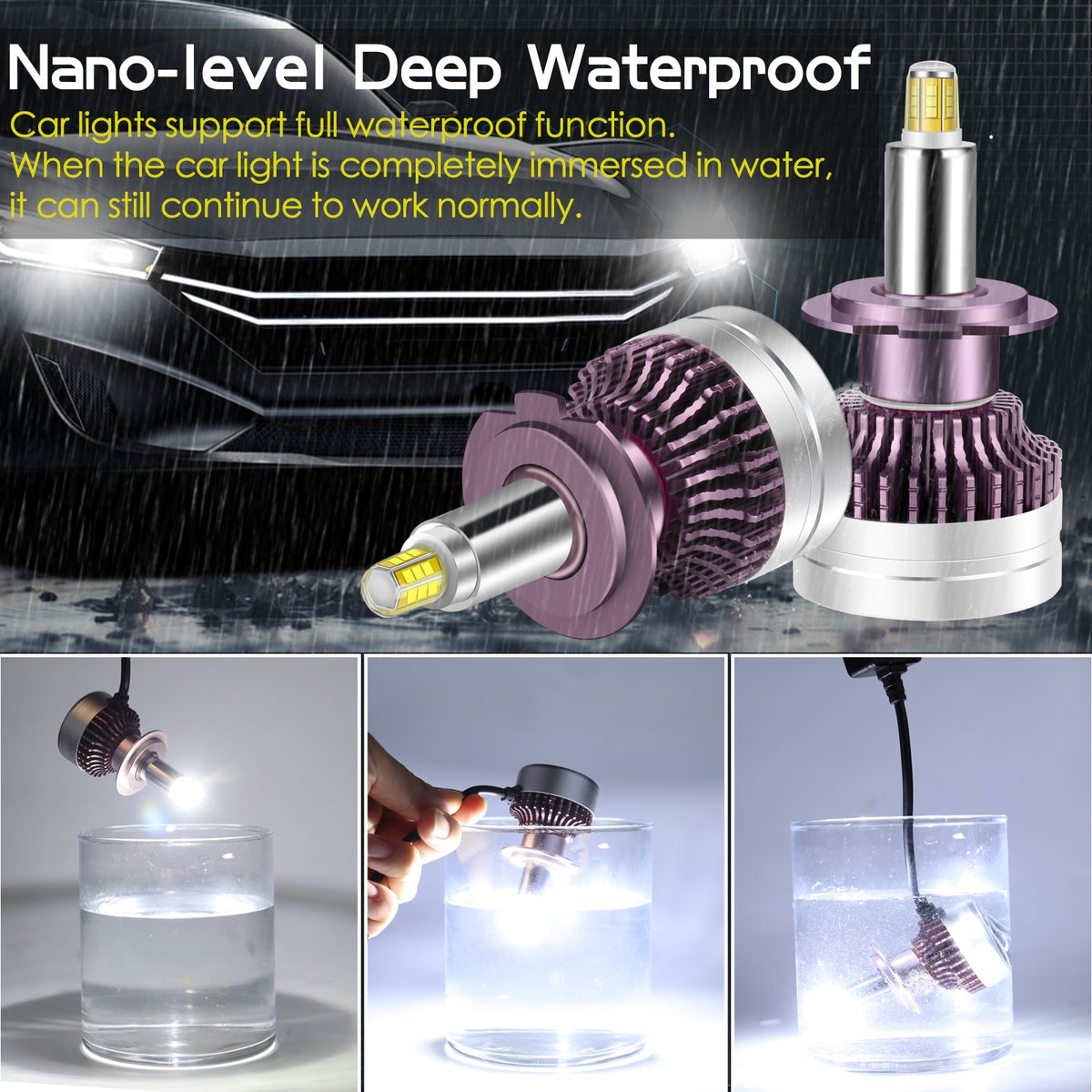 H7 LED Can bus 360 6000K Car Headlight Bulb H1 H11 H8 HB3 9005 HB4 9006 9012 HIR2 Led Auto Lamp 12 Sides CSP 25000LM Hi/Low Beam