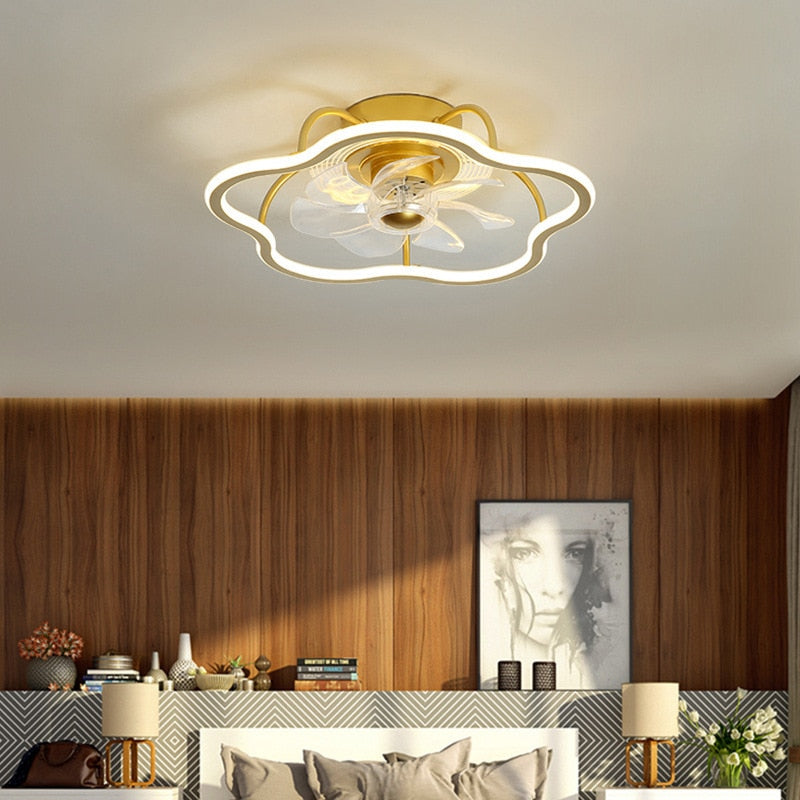 Modern simple LED Ceiling Fan Lamp with remote control Dining Room Bedroom Lamp Silent ceiling Fan light fixture Indoor lighting
