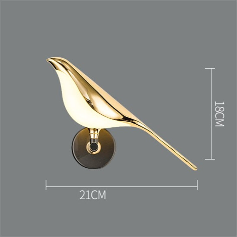 Nordic Magpie Bird LED Wall Lamp Parlor Bar Bedside Hanging Light Fixture Novelty Rotatable Wall Bedroom Foyer Sconce