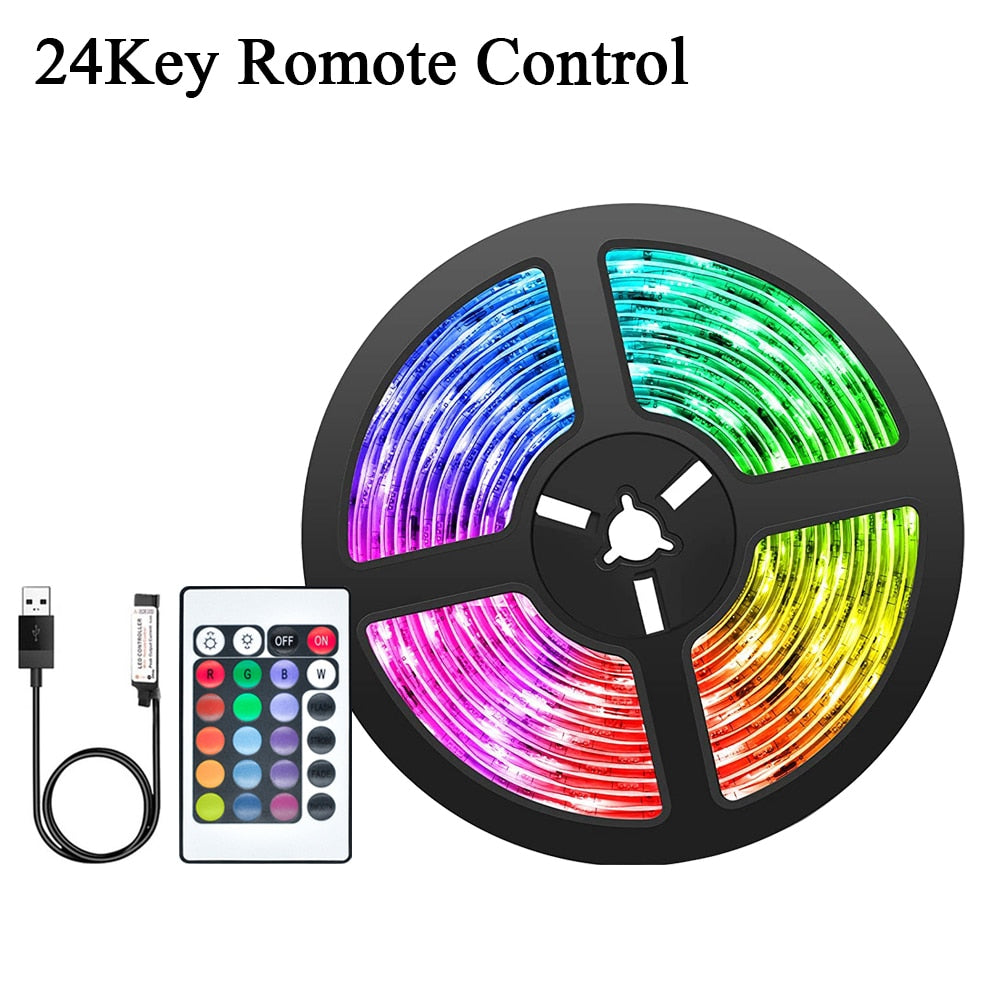 LED Strip Lights RGB 5050 2835 Bluetooth USB DC5V 1-5M Led Luces Flexible Ribbon For Room Decoration TV BackLight Diode Tape