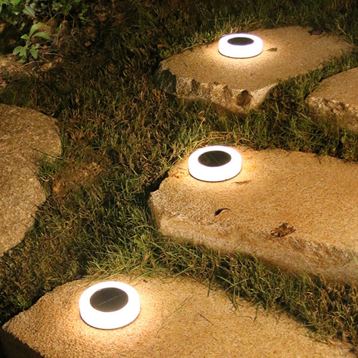 4PCS Solar Garden Lights Outdoor LED Solar Ground Lights Waterproof Landscape Path Way Floor Under Spot Lamp Decoration Lighting