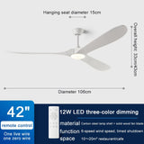 Modern 60/70 Inches Wooden Ceiling Fan With Led Light And Control For Bedroom Living Room Home Office Lounge Ceiling Fans