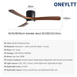 48.52inch modern led wood ceiling fan with remote control fans chandelier decorative ceiling fan with light