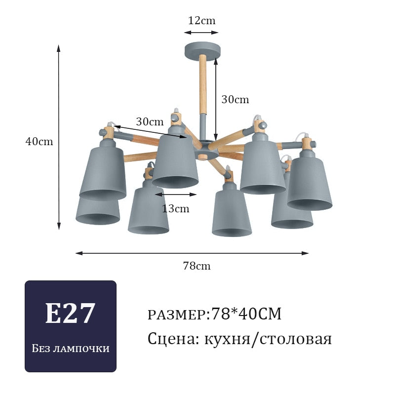 Nordic Chandelier Macaron Pendant Lights Modern Chandelier Lighting for Living Room Bedroom Loft Ceiling Lamp E27 Bulbs