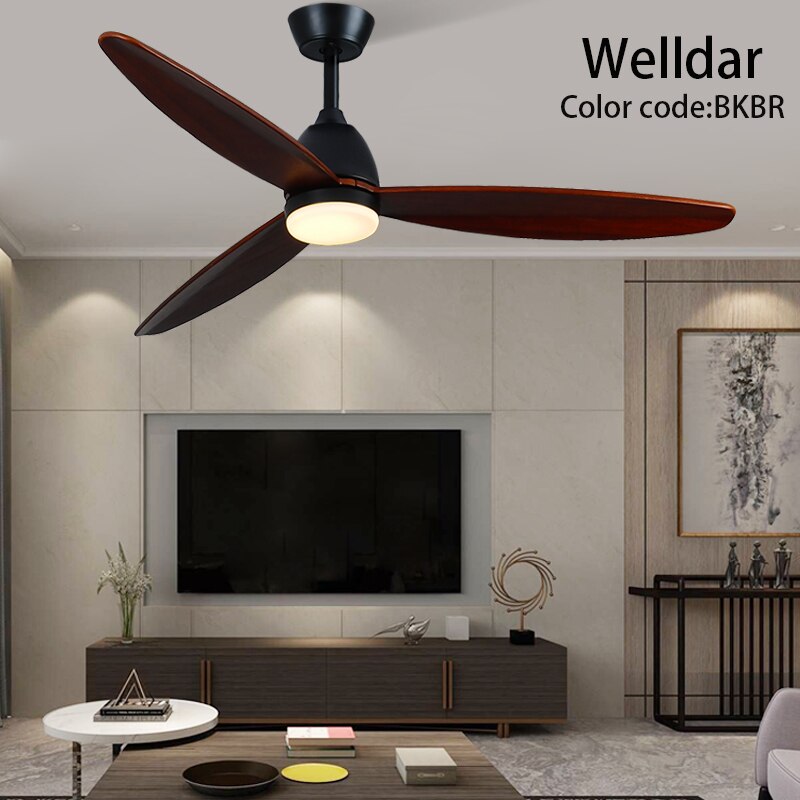 60 Inch Led Ceiling Fan Lamp Roof Home Fans Modern Indoor Decorate Wooden Blade Dc Ceiling Fan With Remote Control Ventilador