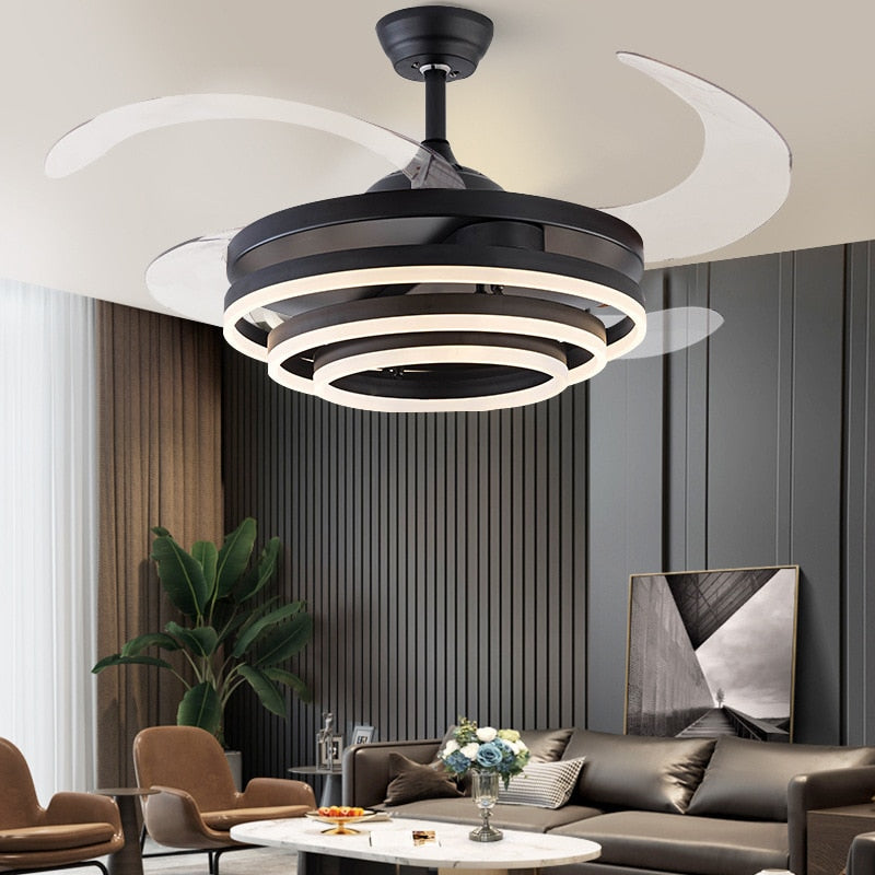 2023 Modern Ceiling Fan with Led Light Ventilator De Techno Con lumination Ceiling Fans Living Room Decors Chandelier with Fan