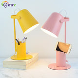 Nordic Iron Art LED Fashion Simple Desk Lamps Eye Protection Dimming Metal Pen Holder Table Lamp Living Room Bedroom Home Decor