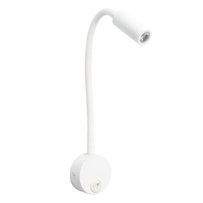 Bronze 3W LED Reading Light Black White Silver Gooseneck Wall Lamp for Bed Headboard Desk 4000K Bedside Switch LED Night Lamp