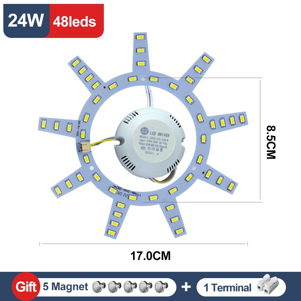 Led Module 220v Led Ceiling Light Replacement Panel Led Light 18W 24W 30W 36W 40W 50W Round Module For Ceiling Lamp Ceiling Fan