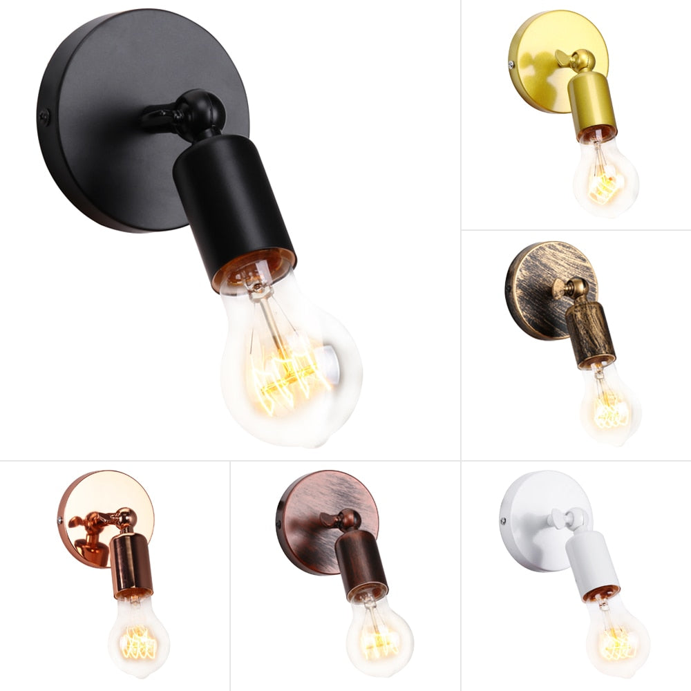 Vintage Retro Wall Lights Sconce for Bedside Lamp Bedroom Loft Aisle Stairs Home Decoration Iron Indoor E27 LED Lighting Fixture