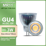 LED Mini COB Spotlight MR11 GU4 12V 3W High light warm white light suitable for kitchen den replacement 20W 50W halogen lamp