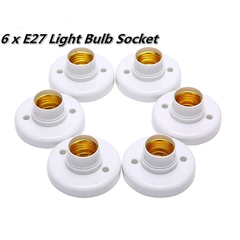 E27 Screw Cap Socket White Ceiling Light Lamp 6pcs/lot Bulb Fixing Base Stand Light Bulb Holder