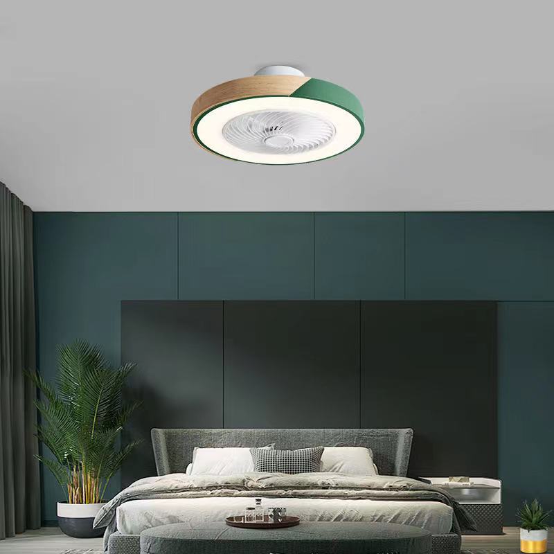 Intelligent ceiling fan with light, used for kitchen, dining room and bedroom decoration, 50cm silent invisible fan