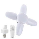 NEW E27 LED Bulb Fan Blade Timing Lamp AC85-265V 28W Foldable Led Light Bulb Lampada Night Light For Home Ceiling Light Lighting