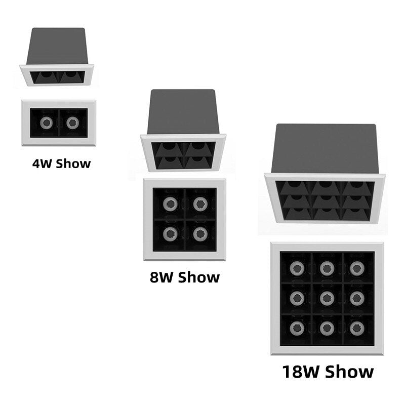 Dimmable linear mini LED Downlight Spot light 4W 6W8W12W18W24W Grille light COB ceiling light Embedded line light lighting