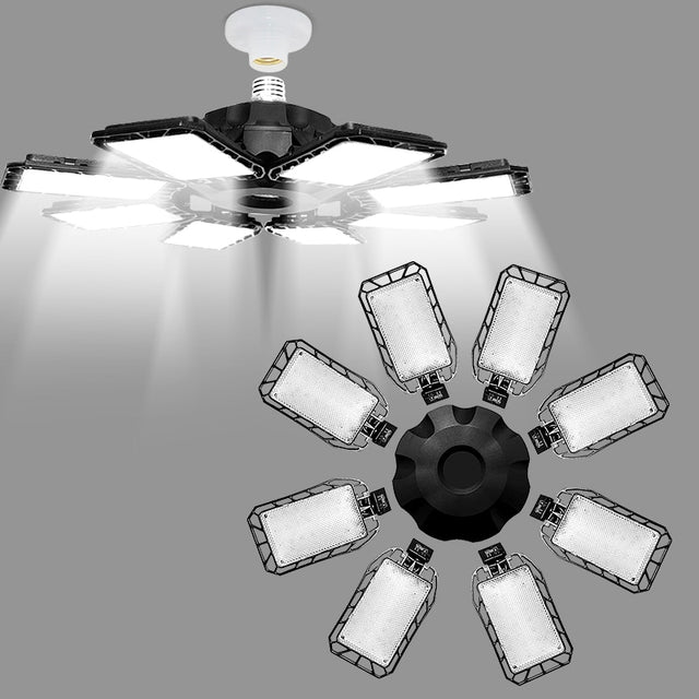 100-200W Led Garage Light E27/E26 Big Lamp Adjustable Deformable Bulb Ceiling Light for Shop/Storage/Warehouse Workshop Lighting