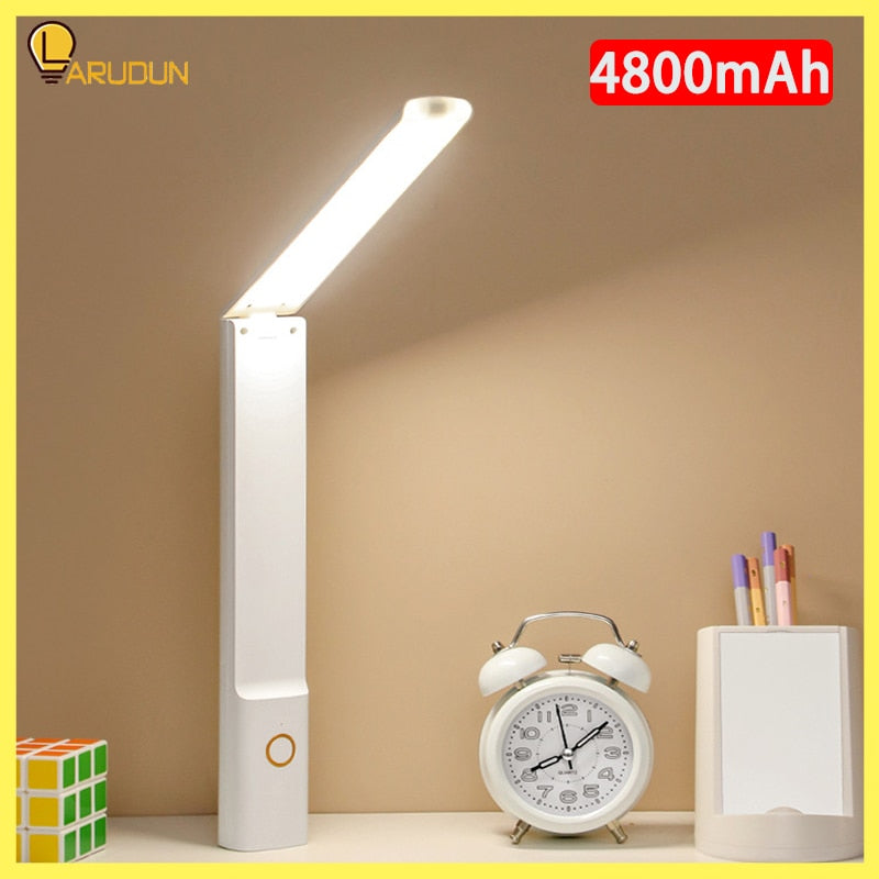 4800mAh 24 LED Table Lamp Eye Protection 3 Color Stepless Dimmable Desk Lamp USB Charging Battery Reading Night Light Book Light