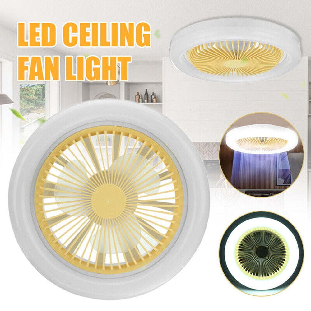 30W Ceiling Fan E27 Remote Ceiling Lighting Fan Stepless Dimming Bedroom Decoration Lighting Ceiling Fan Light AC 85V-265V