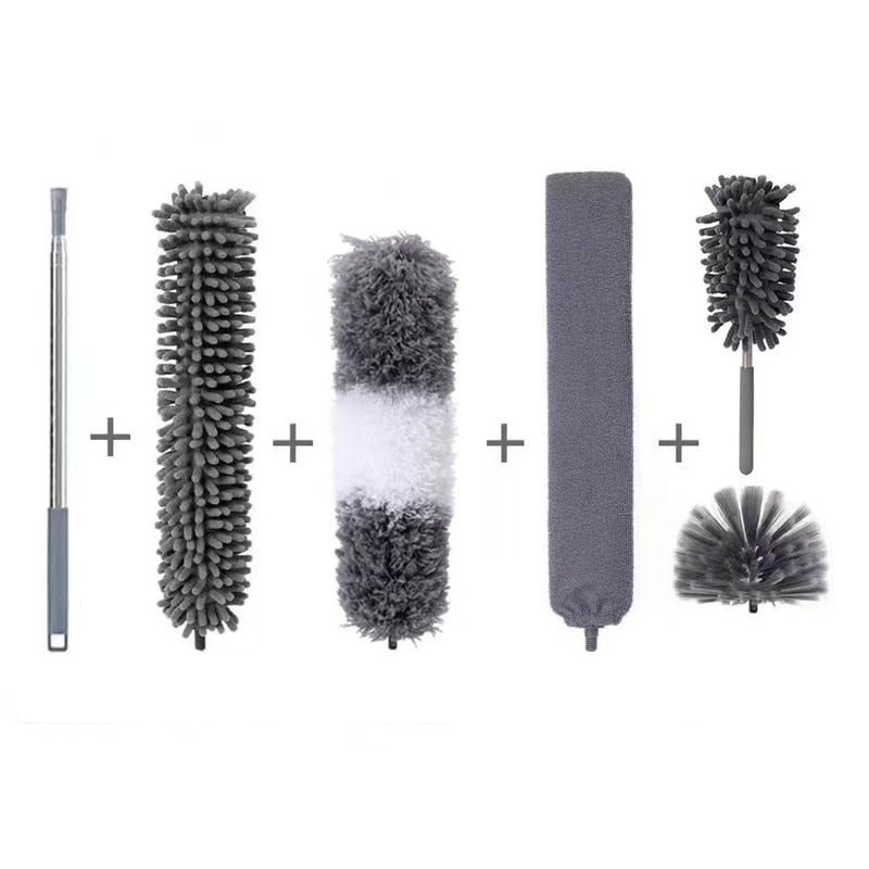 2023 Telescopic Cleaning Duster Brush Extended Long Crevice Spider Web Microfiber Brushes Bendable Household Dust Clean Remover